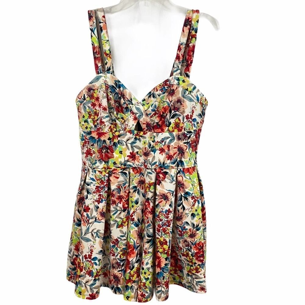Material Girl Romper Scuba Floral Print dress